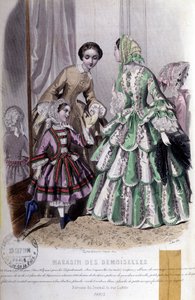 2 nő és egy lány: Divat - a „” Magazine des damoiselles”-ben”, május 25. alkotó: French School