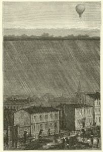 Ein Ballon über dem Regen