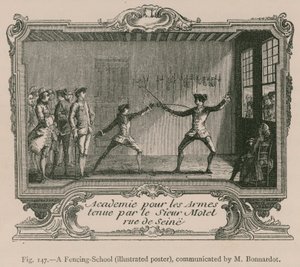 Egy vívóiskola (illusztrált plakát), közölte: M. Bonnardot alkotó: French School