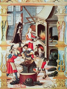 századi francia kovácsműhely, a „Chants royaux sur la Conception Couronnee du Puy de Rouen” miniatúrájának másolata (színes litó) alkotó: French School