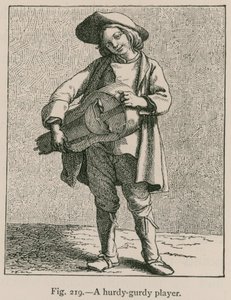 Hurdy-Gurdy játékos alkotó: French School
