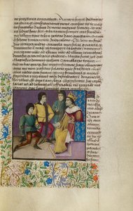 Király az udvarban, 1460-70 körül (tempera, arany levél, festék és tinta, pergamen) alkotó: French School