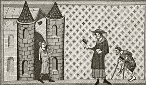 A Leper House, Paul Lacroix (1806-84) „Tudomány és irodalom a középkorban” című művéből, 1878-ban jelent meg Londonban. alkotó: French School