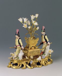 Louis XV parfümégető, 1745 körül (ormolu és porcelán)