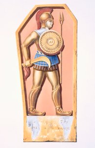 Egy likaóniai katona, a törökországi Konya-i kolónia sírkövének másolata a Description de lAsie Minore-ból, amelyet az 1833-37-es francia kormány parancsára Charles Texier készített, 1847-ben, Párizs alkotó: French School
