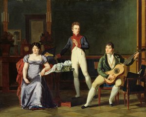 Egy zenész és családja, valószínűleg Fernando Sor (1778-1839) alkotó: French School