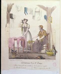 Egy szoba a hatodik emeleten, metszett Montoux és Cheyere, 1830 alkotó: French School