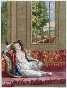 Egy török nő, a Recueil dEstampes sur les Costumes du Levant, metszett Gerard Jean Baptiste Scotin (1671-1716) 1707-08 alkotó: French School