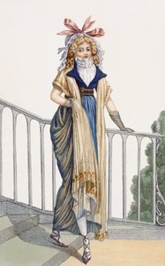 Vidéki stílusú sétálóruha, illusztráció a Journal des Dames et des Modes, 1797-ből alkotó: French School