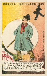 Egy úriember, aki jól fizetett könnyű munkát keres (litho) alkotó: French School