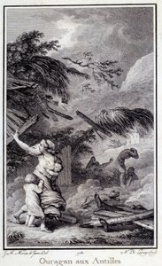 Egy hurrikán Nyugat-Indiában. Chartres 1780-as metszete, Szépművészeti Múzeum alkotó: French School
