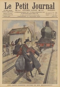 Egy vasúti átjáró őr meghalt a szolgálat teljesítése közben (színes litó) alkotó: French School