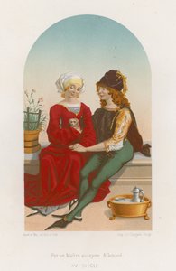 Egy férfi és egy nő ül együtt alkotó: French School