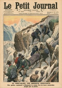 Mozgó ereszkedés a Mont Blanc-on, illusztráció a 