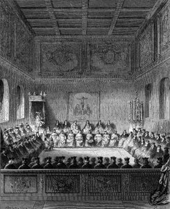 Ülés a bretagne-i parlamentben 1613-ban. alkotó: French School