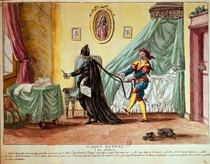 Raynal abbé delíriumban, 1790 körül (kézzel színezett rézkarc) alkotó: French School