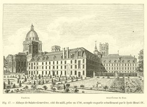 Sainte-Genevieve-i apátság, déli part, 1790-ben készült, jelenleg részben a IV. Henrik Lycee foglalja el alkotó: French School