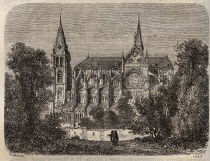 A 12. században alapított párizsi Saint-Victor (Saint Victor) apátság - Victor Duruy (1811-1894) „Histoire de France” című metszete – 1882 alkotó: French School