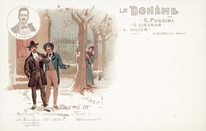 Harmadik felvonás, La Boheme (színes litó) alkotó: French School