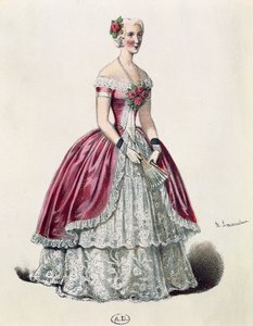 Eugenie Doche (1821-1900) színésznő a Camellias hölgy címszerepében, Alexandre Dumas fils (1824-1895) drámájában, Franciaország alkotó: French School