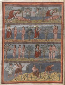 Hozzáadás. 10546, f.5v Ádám és Éva teremtése (vellum) alkotó: French School
