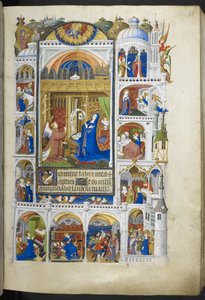 Add hozzá Ms 18850 f.32r, The Annunciation, Book of Hours (The Bedford Hours) c.1410-30 (tinta, szín és arany pergamen) alkotó: French School