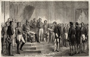 A 221-es beszéde - Roy-Collard liberális államférfi átadja a 221-es beszédet - Pierre Paul Royer-Collard felolvassa X. Károly francia királynak a 221-es beszédet, amellyel tiltakozott az 1830-as döntés ellen - Pierre Paul Royer Collard (1763-1845) (Royer-  alkotó: French School