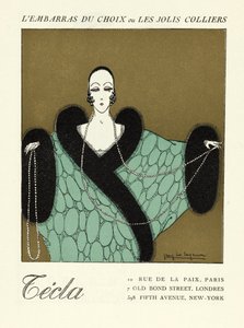 A "Cecla" reklámja, pub. (pochoir print) alkotó: French School