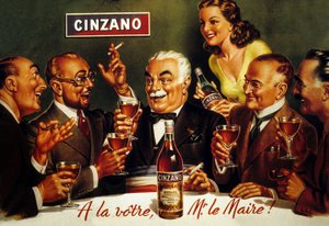 Cinzano Blanc (színes litó) reklámja alkotó: French School