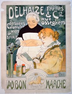 A Delhaize, Brothers and Co. hirdetése a Bon Marche-ban alkotó: French School