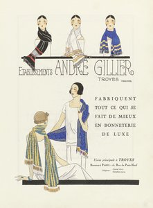Az Etablissements Andre Gillier hirdetése, 1920-as évek (sablonnyomás) alkotó: French School