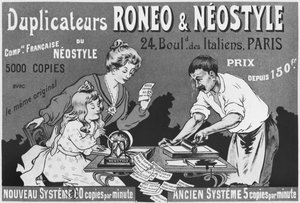 Reklám Romeo és Neostyle sokszorosítókhoz, 1903-04 körül alkotó: French School