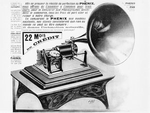 Reklám a fonográfhoz, 1905 körül alkotó: French School