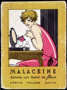 Reklámképeslap a Malacéíne szépségápolási termékekhez. 1920 körül. alkotó: French School
