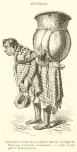 Aguatero vagy vízhordozó Qnitoban, Ecuadori Köztársaságban, Dél-Amerikában (metszet) alkotó: French School