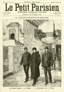Alfred Dreyfus a francia Saint-Martin-de-Re börtönben (metszet) alkotó: French School