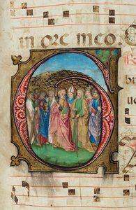 Mindenszentek, fokozatos, f.85 (tinta, tempera és aranylevél pergamenen) alkotó: French School