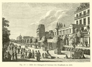 Allee des Orangers és Terrasse des Feuillants 1808-ban alkotó: French School