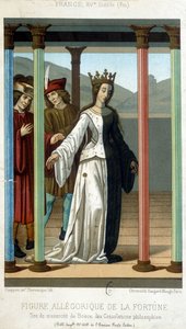 Szerencse allegorikus alakja - Boethius „filozófiai vigasztalások” kéziratából, 15. század vége alkotó: French School