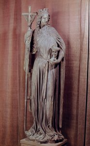 A templom allegorikus alakja kelyhet és labarumot tartva, 1230 körül (részlet) alkotó: French School