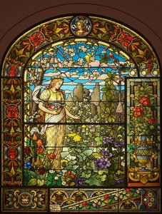 A tavasz allegóriája (ólomüveg), névtelen, 1900 körül alkotó: French School