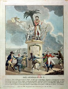 Az amiens-i béke allegóriája, 1802 (színes metszet) alkotó: French School