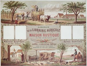 A hagyományos és modern gazdálkodási módszereket bemutató almanach. 1870-80 körül alkotó: French School