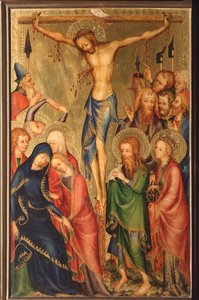 Altarolo del Bargello: keresztre feszítés - (Bargello diptichonja, keresztre feszítés) A 14. századi francia iskola névtelen festménye (francia iskola, XIV. század) Firenze, Museo Nazionale del Bargello alkotó: French School