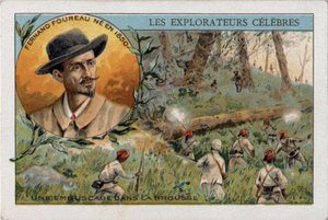 Les az afrikai bozótban Frenand Fourreau (1850-1914) francia felfedező expedíciója során. századi kromolitográfiája. alkotó: French School