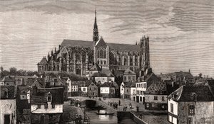 Amiens – Nord-Pas-de-Calais-Picardie – V.A. Malt-Brown „La France illustrée: földrajz, történelem, statisztikai igazgatás” című metszete. 1884 alkotó: French School