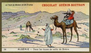 Az algériai Biskra homokdűnéi között (chromolitho) alkotó: French School