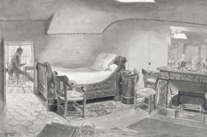 Egy párizsi művész tetőtéri belső tere, 1830 körül (toll és szépia tinta és szépia wc papíron) alkotó: French School