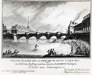 Kísérlet átsétálni a Szajnán, 1784 alkotó: French School