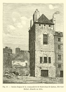 Saint-Jean de Latran parancsnokságának egykori vára, Bichat toronyként ismert, 1854-ben lerombolták alkotó: French School